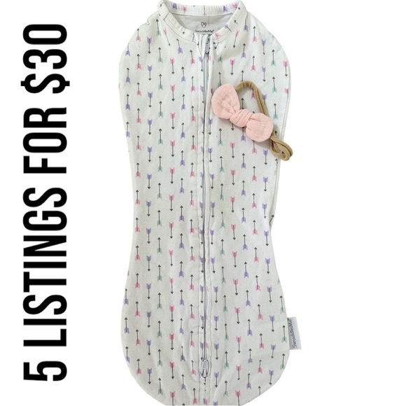 SwaddleMe Newborn Sleep Sack Swaddle and matching hair piece - Picture 6 of 13